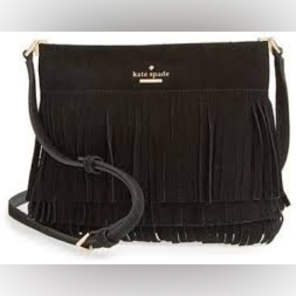 kate spade Black Fringe Crossbody Bag